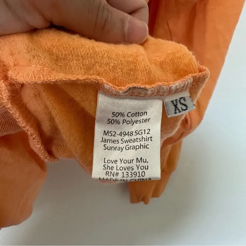 Show Me Your‎ Mumu Sweatshirt Womens XS Orange Oversized Graphic Print